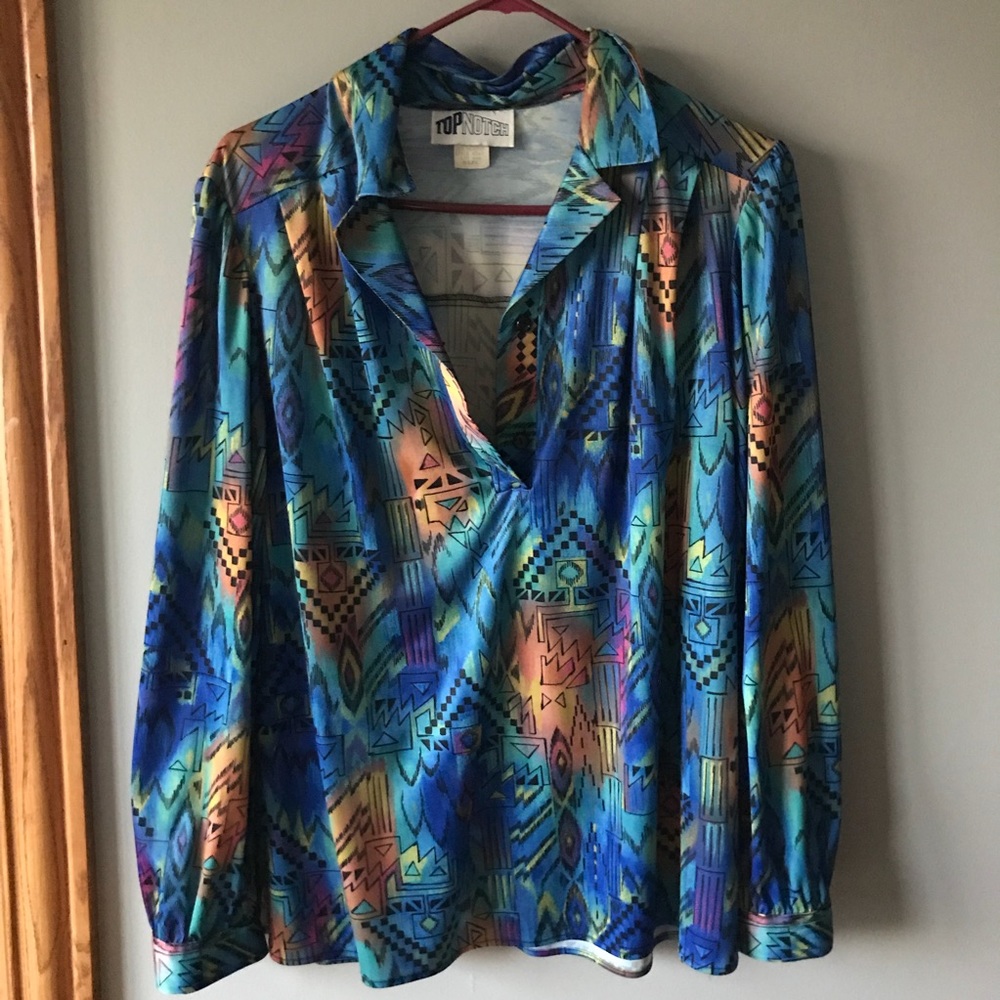 Vintage Top Notch Printed blouse